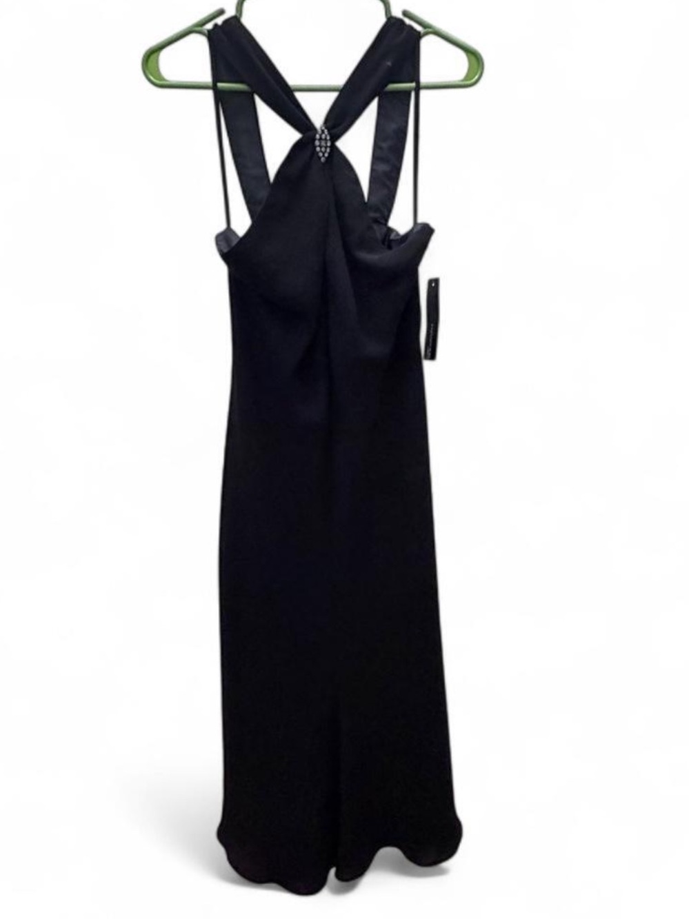 Jones New York Black Backless Crossback Evening Dress